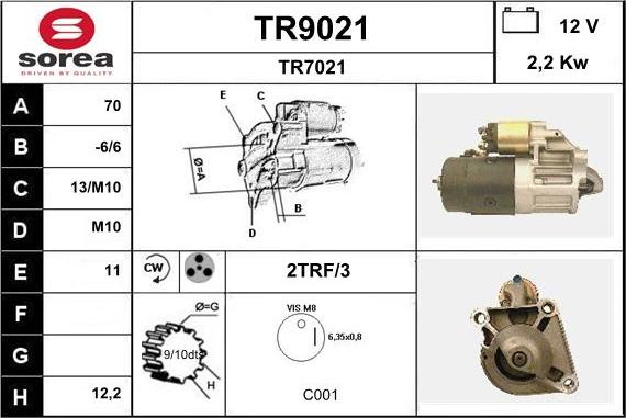 SNRA TR9021 - Стартер unicars.by