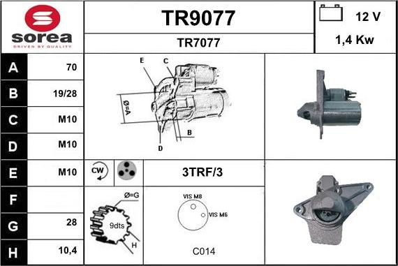 SNRA TR9077 - Стартер unicars.by