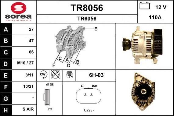 SNRA TR8056 - Генератор unicars.by