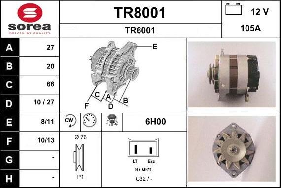 SNRA TR8001 - Генератор unicars.by