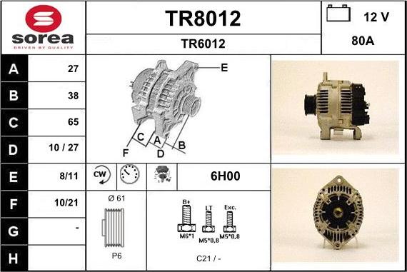 SNRA TR8012 - Генератор unicars.by