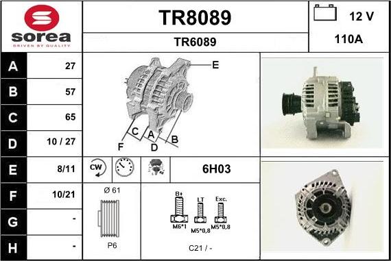 SNRA TR8089 - Генератор unicars.by