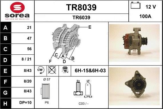 SNRA TR8039 - Генератор unicars.by