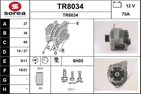 SNRA TR8034 - Генератор unicars.by