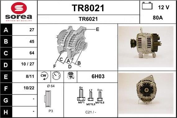 SNRA TR8021 - Генератор unicars.by