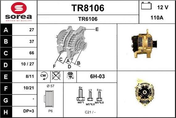 SNRA TR8106 - Генератор unicars.by