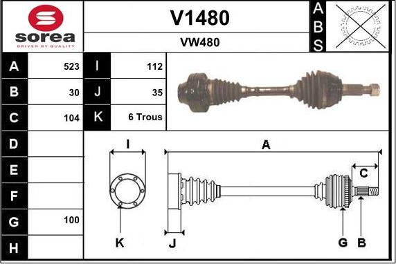 SNRA V1480 - Приводной вал unicars.by