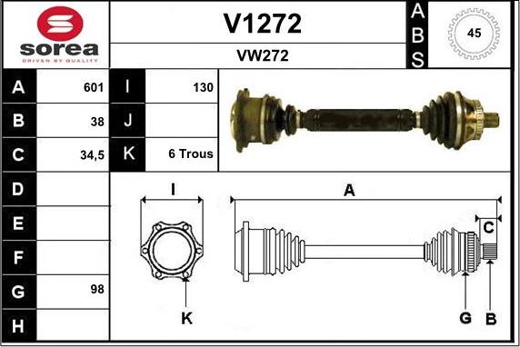 SNRA V1272 - Приводной вал unicars.by