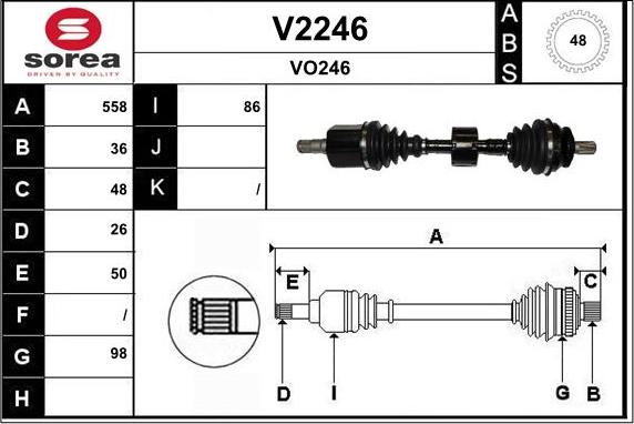 SNRA V2246 - Приводной вал unicars.by