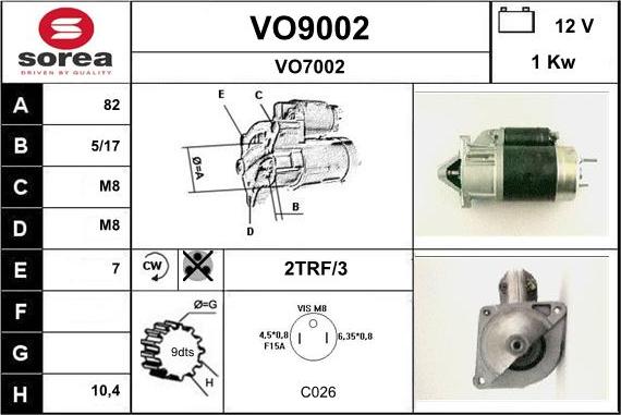 SNRA VO9002 - Стартер unicars.by