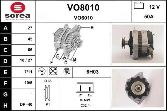 SNRA VO8010 - Генератор unicars.by