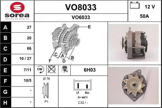 SNRA VO8033 - Генератор unicars.by