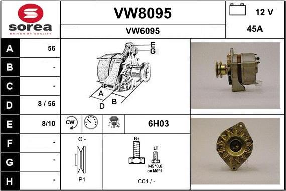 SNRA VW8095 - Генератор unicars.by