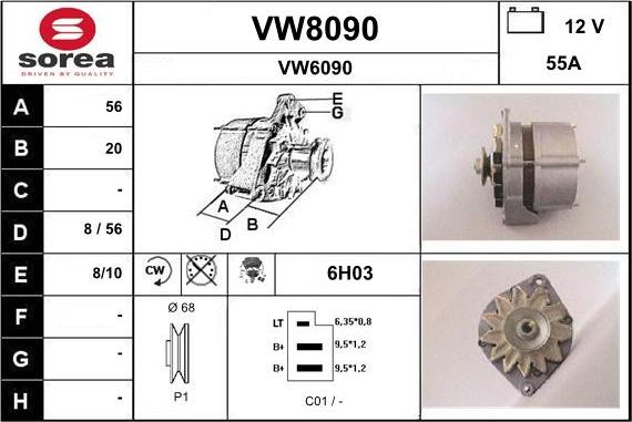 SNRA VW8090 - Генератор unicars.by