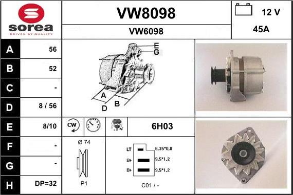 SNRA VW8098 - Генератор unicars.by