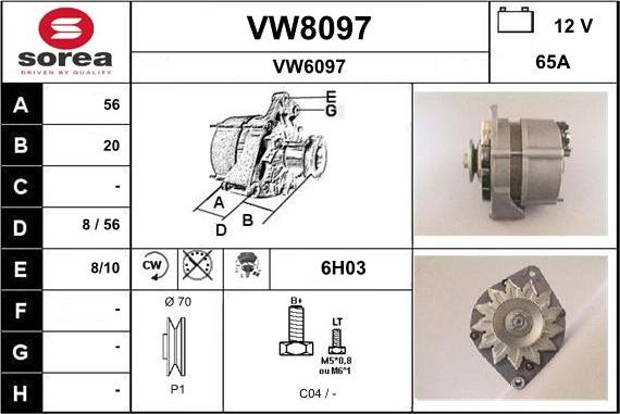 SNRA VW8097 - Генератор unicars.by