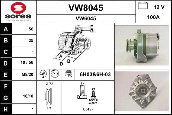 SNRA VW8045 - Генератор unicars.by