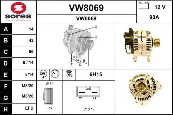 SNRA VW8069 - Генератор unicars.by