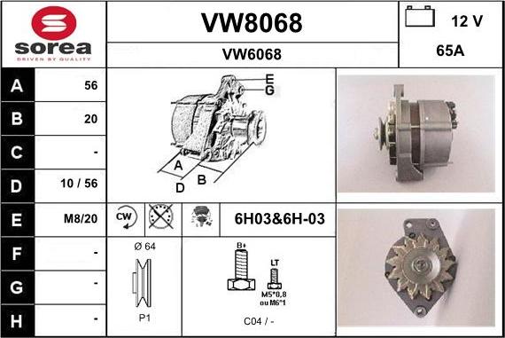 SNRA VW8068 - Генератор unicars.by