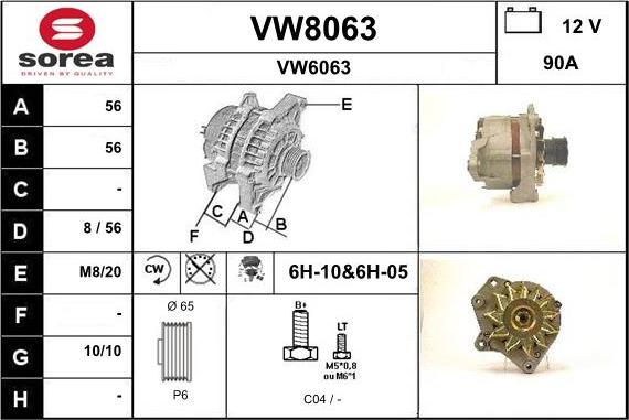 SNRA VW8063 - Генератор unicars.by