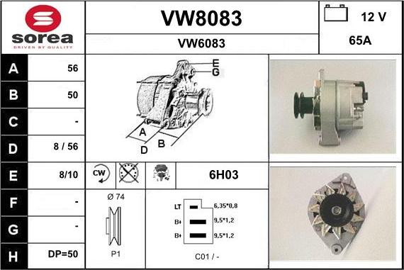 SNRA VW8083 - Генератор unicars.by