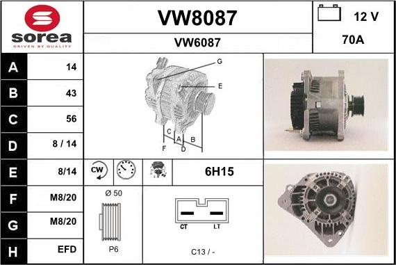 SNRA VW8087 - Генератор unicars.by