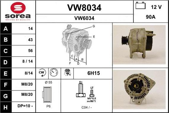 SNRA VW8034 - Генератор unicars.by