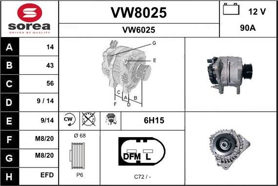 SNRA VW8025 - Генератор unicars.by