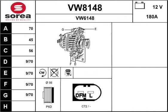 SNRA VW8148 - Генератор unicars.by