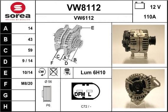 SNRA VW8112 - Генератор unicars.by