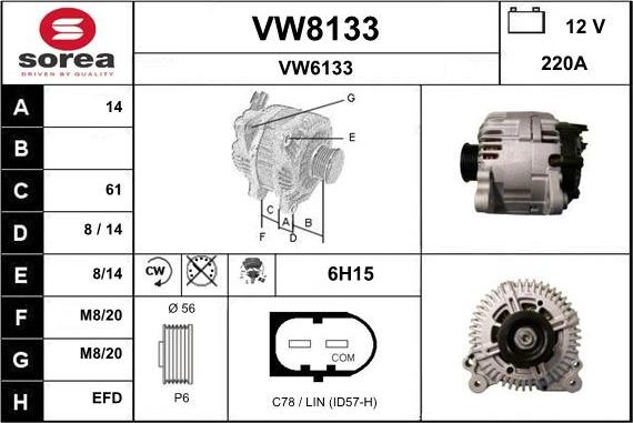 SNRA VW8133 - Генератор unicars.by