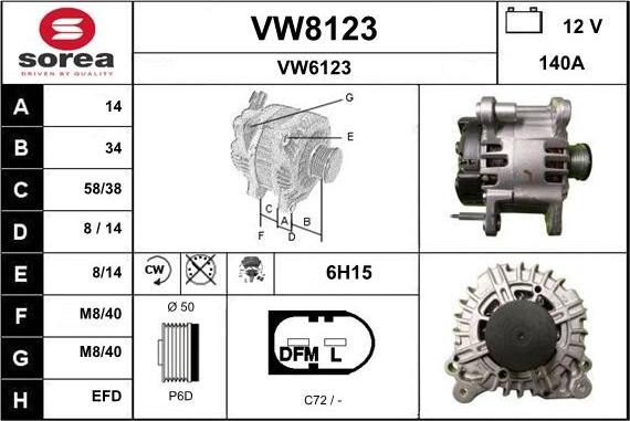 SNRA VW8123 - Генератор unicars.by