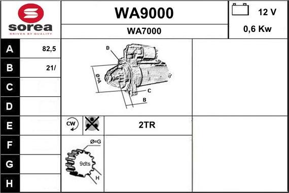 SNRA WA9000 - Стартер unicars.by