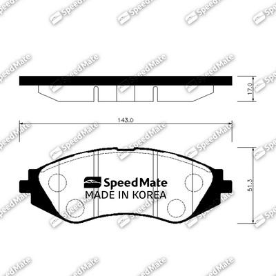 SpeedMate SM-BPG009 - Тормозные колодки, дисковые, комплект unicars.by