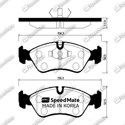 SpeedMate SM-BPG006 - Тормозные колодки, дисковые, комплект unicars.by