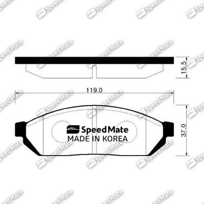 SpeedMate SM-BPG003 - Тормозные колодки, дисковые, комплект unicars.by