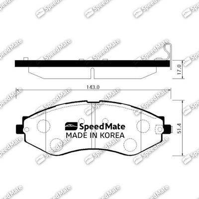 SpeedMate SM-BPG014 - Тормозные колодки, дисковые, комплект unicars.by