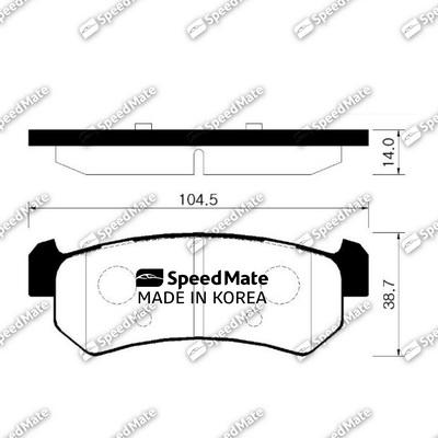 SpeedMate SM-BPG015 - Тормозные колодки, дисковые, комплект unicars.by