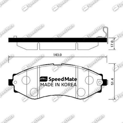 SpeedMate SM-BPG010 - Тормозные колодки, дисковые, комплект unicars.by