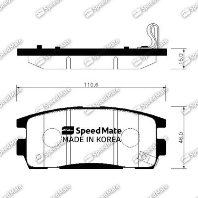 SpeedMate SM-BPG018 - Тормозные колодки, дисковые, комплект unicars.by