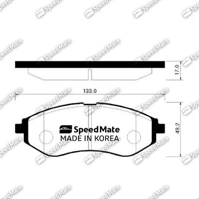 SpeedMate SM-BPG013 - Тормозные колодки, дисковые, комплект unicars.by