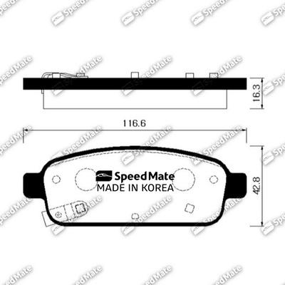 SpeedMate SM-BPG022 - Тормозные колодки, дисковые, комплект unicars.by