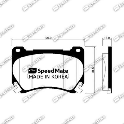 SpeedMate SM-BPH040 - Тормозные колодки, дисковые, комплект unicars.by