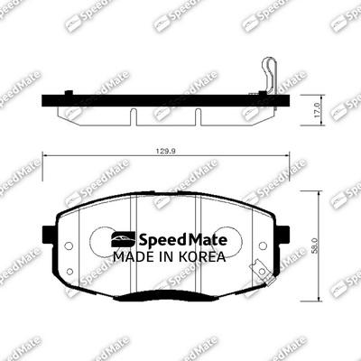 SpeedMate SM-BPH043 - Тормозные колодки, дисковые, комплект unicars.by