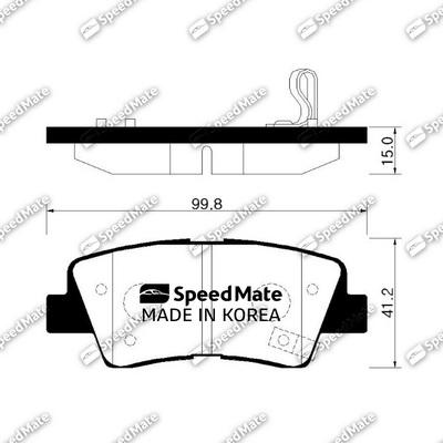 SpeedMate SM-BPH042 - Тормозные колодки, дисковые, комплект unicars.by