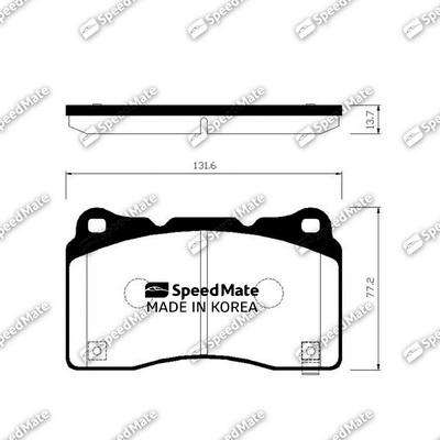 SpeedMate SM-BPH056 - Тормозные колодки, дисковые, комплект unicars.by