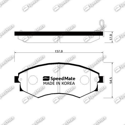 SpeedMate SM-BPH004 - Тормозные колодки, дисковые, комплект unicars.by