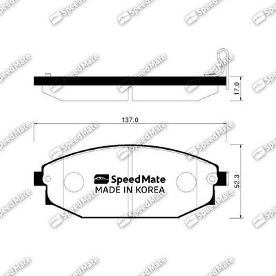 SpeedMate SM-BPH005 - Тормозные колодки, дисковые, комплект unicars.by