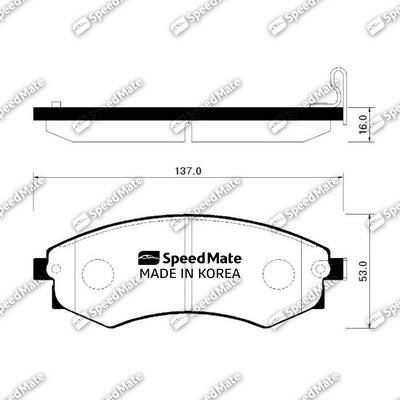 SpeedMate SM-BPH006 - Тормозные колодки, дисковые, комплект unicars.by