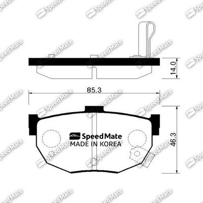 SpeedMate SM-BPH008 - Тормозные колодки, дисковые, комплект unicars.by